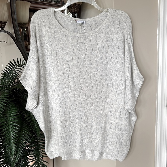 Smartwool Zig Zag Knit Sweater Dolman Sleeves Light Gray Pullover Pointelle - Picture 7 of 12